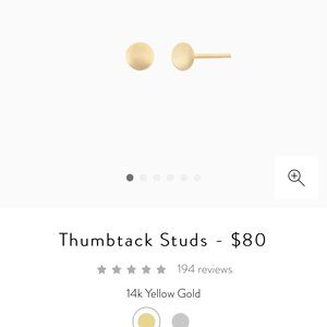 NWT Mejuri 14k gold Thumbtack Studs